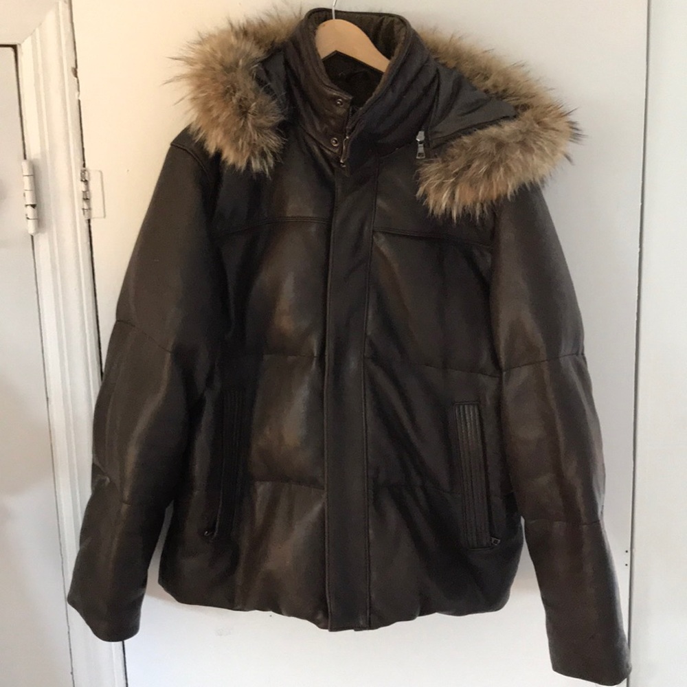 Andrew Marc New York Brown Real Leather Jacket LG